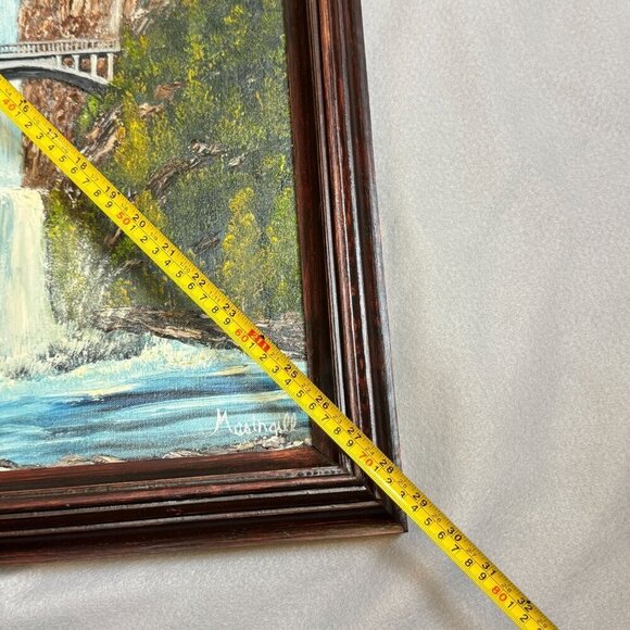 Vintage Multnomah Falls Painting 3D Acrylic Art by Masingill Original 19" x 23" - Picture 15 of 16